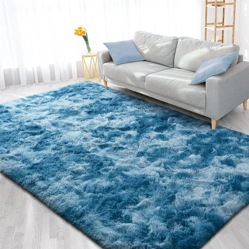 Miniatura 43 de FlyDOIT Alfombras Grandes para Sala de Estar, 5x8 Pies Alfombra Shaggy Teñida con Tie-Dye Gris Oscuro, Alfombras Mullidas Tipo Manta, Alfombras