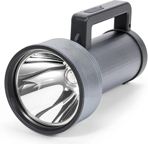 Miniatura 10 de Linterna LED recargable con pantalla de alimentación, 4 modos de luz, antorcha de mano de alto lúmenes, doble interruptor, linterna portátil