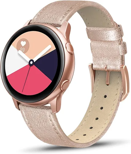 Miniatura 18 de Correa de piel compatible con Samsung Galaxy Watch 3 de 41 mm / Galaxy Watch Active de 40 mm / Active 2 44mm / Galaxy Watch de 42 mm, 20 mm de piel