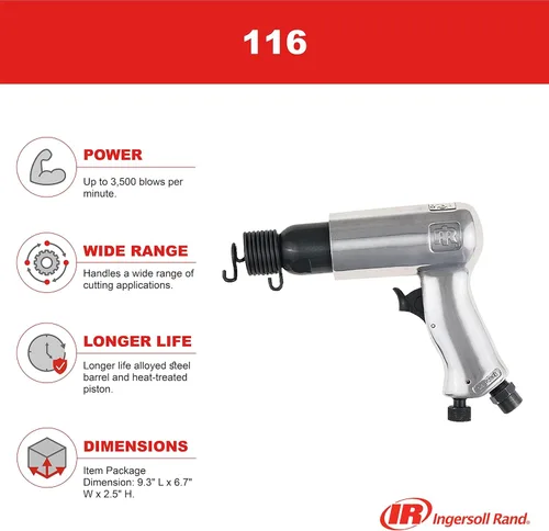 Miniatura 2 de Ingersoll Rand Martillo neumático 116, 3500 BPM, carrera de 2-5/8