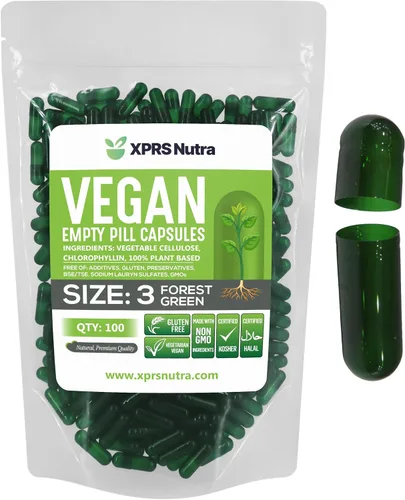 Miniatura 20 de XPRS Nutra Cápsulas Vacías Tamaño 3 - 100 Unidades Píldoras Veganas - Cápsulas de Píldoras Vacías Vegetarianas - Llenado de Cápsulas Vegetales DIY