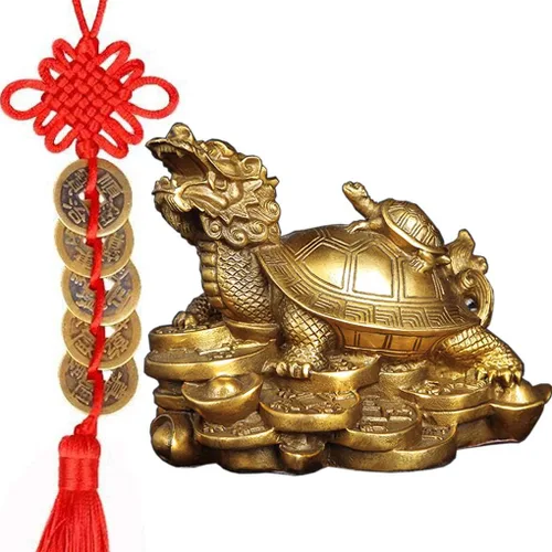 Miniatura 10 de Rana de dinero Feng Shui de latón de tres patas, riqueza tradicional, estatua de sapo de dinero con juego de 5 monedas de buena suerte, monedas