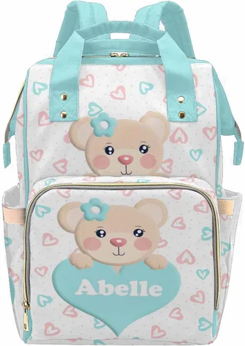 Miniatura 38 de Mochila personalizada para pañales con nombre, mochila grande multifuncional personalizada para pañales de gran capacidad, bolsa de mamá para nueva