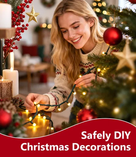 Miniatura 4 de Tira de luces de Navidad de 1000 LED de color blanco cálido de 49 pies para exteriores, con 8 modos, impermeable IP44, enchufable, para árbol