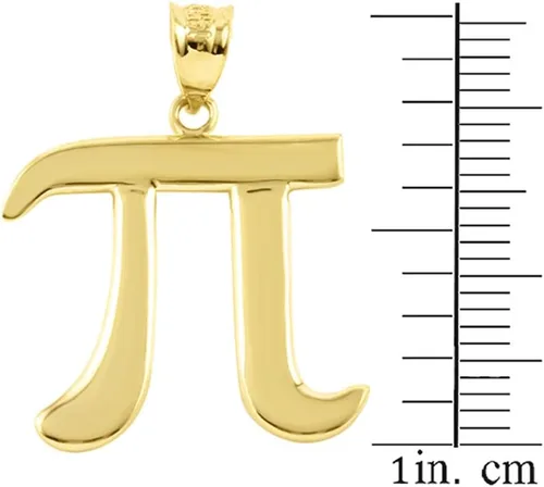 Miniatura 2 de Colgante con símbolo matemático Pi de oro amarillo de 14 k, Oro amarillo