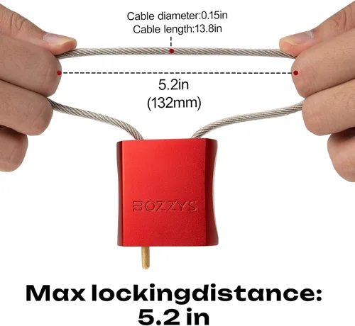 Miniatura 2 de Candado de Cable con 3 Llaves L 1.15 pies (0.35 m), D 1/6 pulg (4 mm) Candado de Cable Ajustable de Acero Candados de Aluminio para Bicicletas