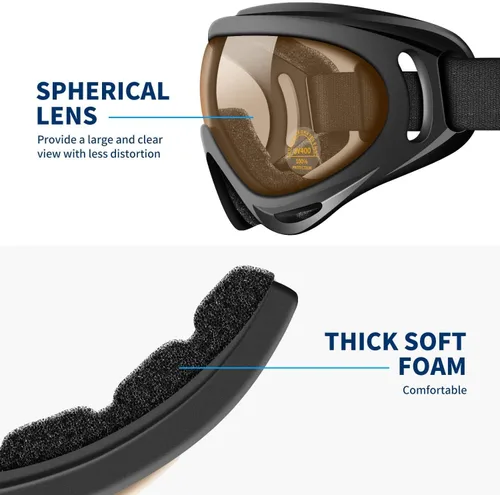 Miniatura 8 de Lentes antirreflejos, gafas de esquí, deportes de invierno, snowboard, con protección UV 400 blanco (White Transparent)