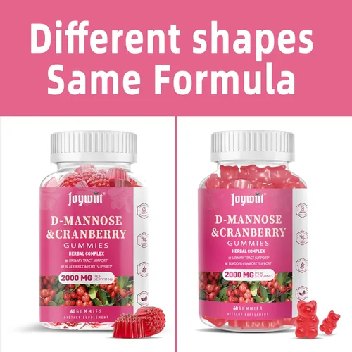 Miniatura 3 de Gomitas D-manosa de 2000 mg con arándano 500 mg e hibisco - Suplementos masticables de manosa D para mujeres - Suplemento de salud para limpiar