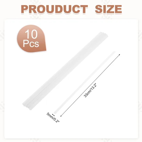 Miniatura 2 de MECCANIXITY Varillas de soldadura de plástico de 13.2 pulgadas, varillas redondas de doble hebra, varillas de soldadura ABS para soldador de Blanco