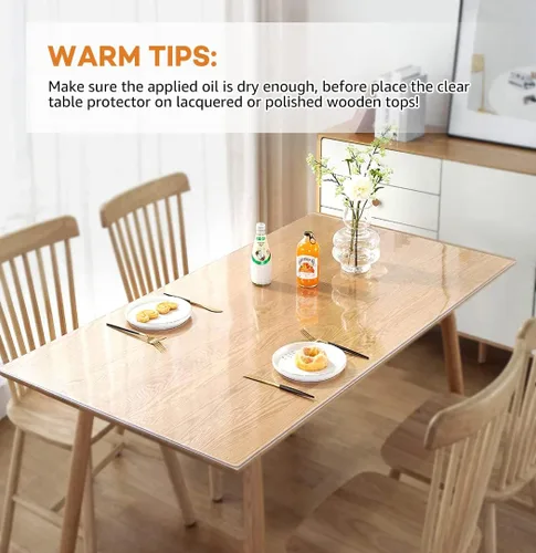 Miniatura 6 de PoPoTo Protector de plástico transparente de 8 x 36 pulgadas para mesa de comedor, tapete de escritorio de oficina, 0.059 in de grosor, rectangular