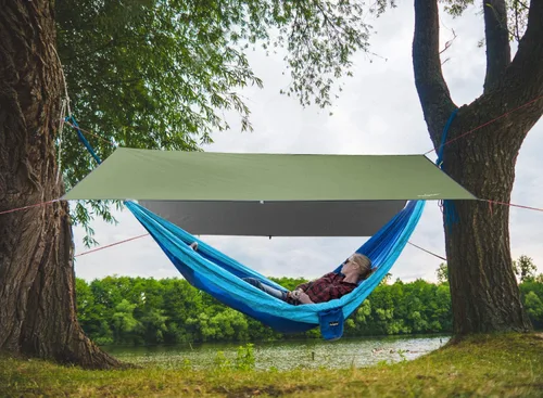 Miniatura 7 de Casa de campaña impermeable, lona para refugio y parasol Verde