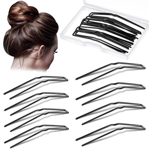 Miniatura 10 de Waydress 36 piezas de horquillas en forma de U para moños de ballet, horquillas de estilo U de metal para peinados, horquillas para moños y Marrón