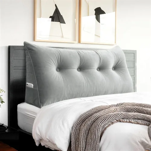 Miniatura 22 de Almohada de lectura triangular pequeña para cama, almohada de cuña para cabecero, almohada de apoyo para la espalda para sentarse en la cama, sofá