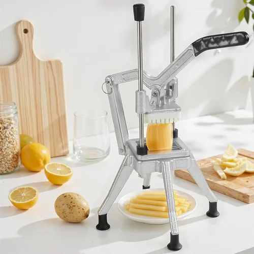 Miniatura 2 de Picador comercial de verduras, cortador de frutas profesional resistente con hoja de repuesto de 1/4 pulgadas, cortador de papas fritas de acero