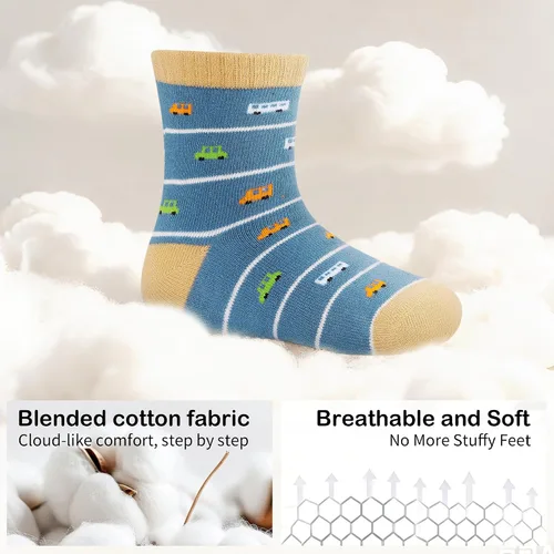 Miniatura 6 de GRPSKCOS Calcetines antideslizantes para niños pequeños, 12 pares de calcetines antideslizantes para niños y niñas de 1 a 7 años