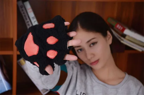 Miniatura 5 de MizHome - Guantes de invierno suaves con diseño de oso de gato