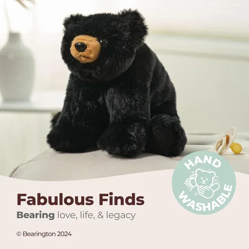 Miniatura 3 de Oso de peluche bebé Bandit de peluche de la colección Bearington, oso de peluche negro, 12.5" - Animales de peluche de peluche - Oso de peluche