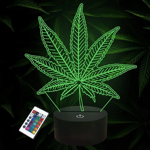 FULLOSUN Luz Nocturna 3D, Lámpara de Ilusión 3D con Control Remoto, 16 Colores Cambiantes, para Mesa, Escritorio, Dormitorio, Decoración Óptica para