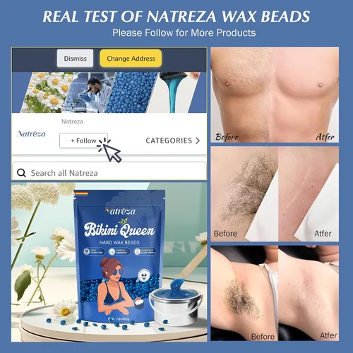 Miniatura 2 de Perlas de cera para depilación - 1 libra de cera dura natural de manzanilla para todo tipo de piel y cabello, perlas a granel para calentadores