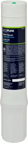 EcoPure EPWURF Filtro de Reemplazo Principal para Grifo – Compatible con el Sistema EPWUFF – Certificado NSF – Reduce el Cloro, el Olor y los