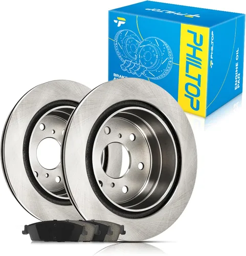 Miniatura 62 de PHILTOP Juego de rotores de freno de disco trasero y pastillas de freno de cerámica para Nissan 2002-2023 Altima, Nissan 2007-2019 Sentra, Nissan