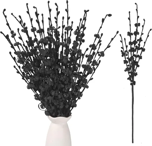 Miniatura 34 de Wootkey 10 Piezas Flores Artificiales de Jazmín de 29.5" de Largo Flores Falsas Ramas Secas para el Día de la Madre Hogar Oficina Bricolaje Arte