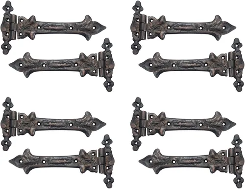 Miniatura 10 de Adonai Hardware Adonijah Bisagra falsa de aluminio para montaje frontal (6.5" x 12 Pack, Negro mate) para puertas de granero, puertas, armarios