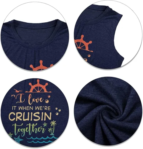Miniatura 5 de SFHFY Camiseta sin mangas de crucero para mujer, camisetas para amantes de los cruceros, regalos de crucero, regalos para vacaciones familiares
