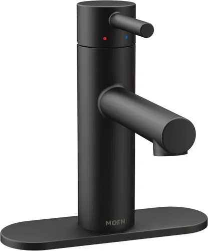 Miniatura 9 de Grifo monocomando Moen de arco alto para baño, 6190BL Mate negro