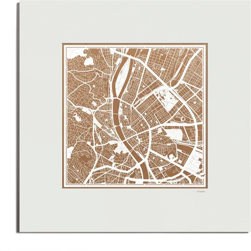 Miniatura 18 de O3 Design Studio Mapa de corte de papel Madrid negro mate de 20 x 20 pulgadas