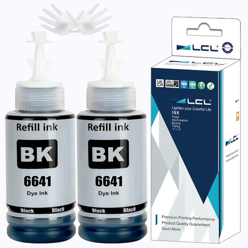LCL Repuesto de tinta 664 T664 para botellas de tinta de repuesto T664 compatible con EcoTank ET-2650 ET-2500 ET-2550 ET-2600 ET-4500 ET-14000 L100