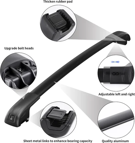 Miniatura 6 de Barras transversales de techo con cerradura de 300 libras para Tiguan 2018-2026 (no para limitado) y Taos 2022-2026, barra transversal de aluminio