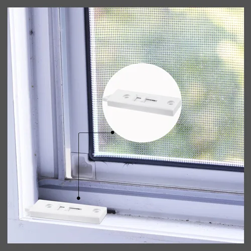 Miniatura 4 de Cerraduras de cierre de ventana y herrajes para ventana, construcción de plástico, con resorte, espacio entre agujeros de 2 pulgadas, reemplazo