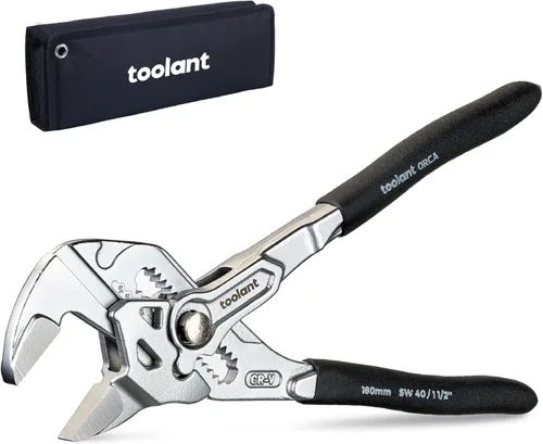 Miniatura 10 de toolant Llave de alicates cromados de 5 pulgadas, llave ajustable CR-V con revestimiento antioxidante, mandíbulas paralelas lisas, agarre