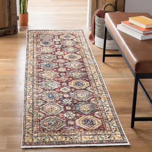 Miniatura 30 de Bloom Rugs Alfombra lavable antideslizante de 2 x 3 pies, color azul/verde/mandarina, alfombra tradicional oriental para sala de estar, dormitorio