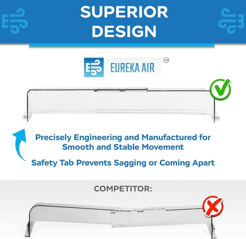 Miniatura 3 de Eureka Air Deflector de ventilación – Redirige el flujo de aire – Se adapta a registros de ventilación de 10 a 14 pulgadas de ancho para pisos