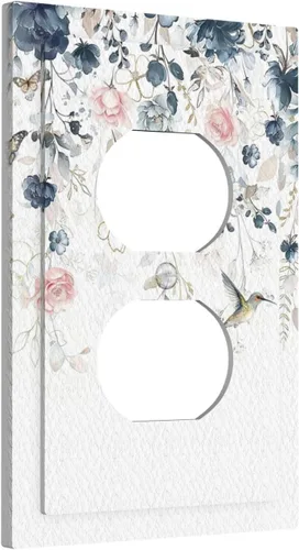 Miniatura 175 de Decorative Outlet Covers Blue Background White Cat Daisy Floral 2-Gang 1-Gang Wall Plate Single Toggle/Rocker Farmhouse Style Light Switch Covers