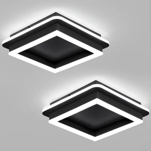 Miniatura 20 de CANEOE Luz de Pasillo Cuadrada de 24W, Moderna Luz de Techo LED de Montaje al Ras, Luces de Acrílico Blanco Cerca del Techo para Dormitorio Comedor