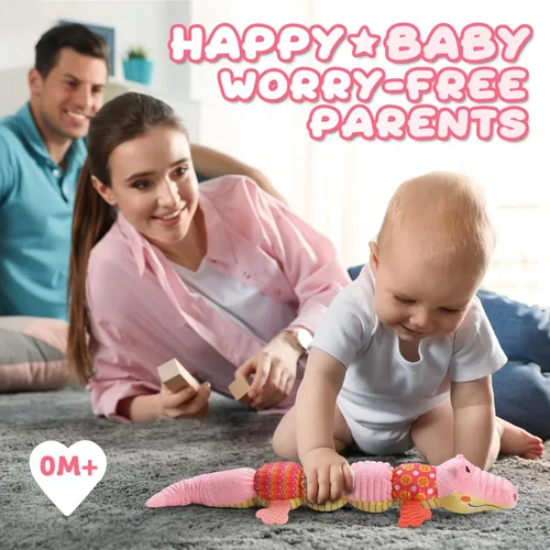 Miniatura 6 de AWOTOY Juguetes para bebés de 0 a 12 meses, juguetes musicales de peluche suaves con arrugado multisensorial, sonajero y texturas, juguetes