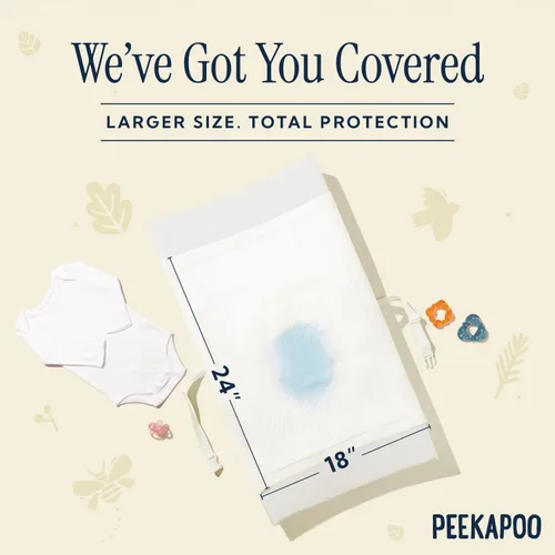 Miniatura 2 de Peekapoo - Los cambiadores originales desechables para bebé – 50 unidades Super suaves, impermeables, ultraabsorbentes Portátiles, aptos
