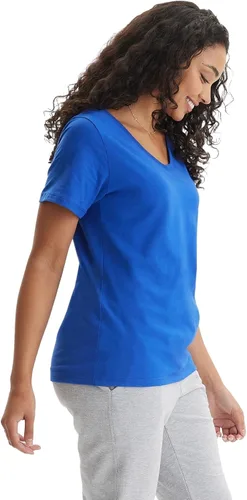 Miniatura 3 de Hanes Pack de camisetas con cuello en V Nano de algodón premium para mujer, 3XL