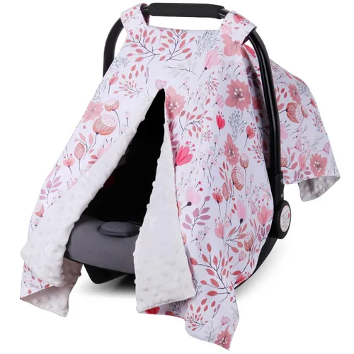 Funda para Asiento de Coche Rquite para Bebé, Fundas para Asiento de Coche para Niña, Funda para Asiento de Coche Infantil de Minky para Invierno,