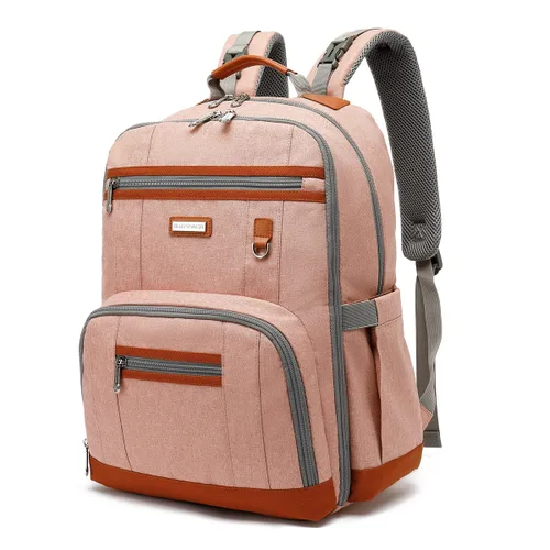 Miniatura 25 de Mochila para pañales, grandes bolsas de pañales para bebé con cambiador portátil para niños y niñas, mochila de viaje multifuncional para mamás