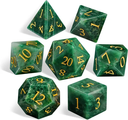 Miniatura 10 de LUCKY-M Juego de dados de piedras preciosas DND, juego de dados de mazmorras y dragones, juegos de dados RPG, accesorios de regalo