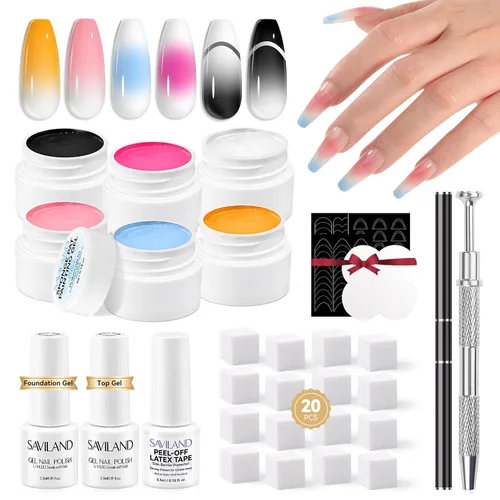 Miniatura 23 de SAVILAND Juego de esmaltes de uñas: kit regular de esmalte de uñas de secado rápido, color burdeos, rojo oscuro, morado, verde, con base de aceite