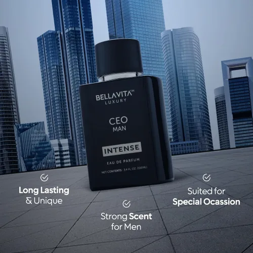 Miniatura 4 de Bella Vita Luxury CEO Man INTENSE Eau De Perfume para Hombre (3.4 fl.oz) Colonia para hombre de larga duración con Bergamota, Lavanda, Orquídea