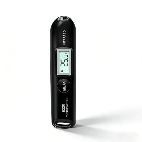 AUNMAS Termómetro infrarrojo digital sin contacto con objetivo, bolígrafo de temperatura de bolsillo con pantalla LCD, medición de temperatura