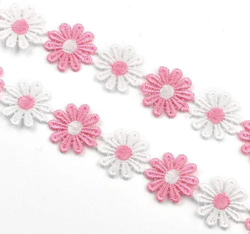 Miniatura 2 de FQTANJU Cintas y tijeras bordadas de encaje de margaritas de 5 yardas (color al azar)