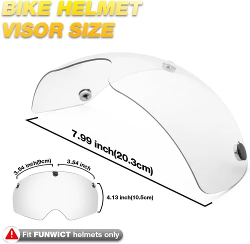 Miniatura 7 de Gafas de bicicleta magnéticas con casco, viseras solares extraíbles/desmontables para casco de bicicleta para ciclismo (Cristal)