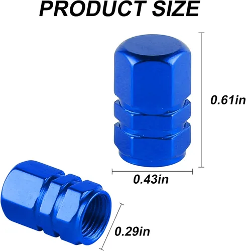 Miniatura 2 de alpmosn Tapones de Vástago de Válvula de Neumático de Aluminio, Cubiertas de Válvula de Rueda, Tapa de Neumático a Prueba de Polvo, Accesorios Azul